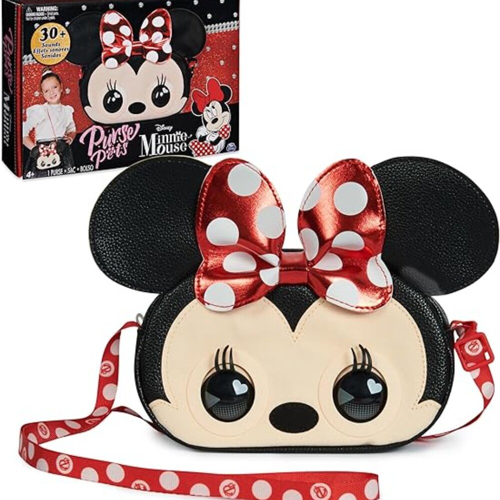 NEW Disney Minnie Mouse Purse Pets Interactive Toy Plush Shoulder Bag Crossbody